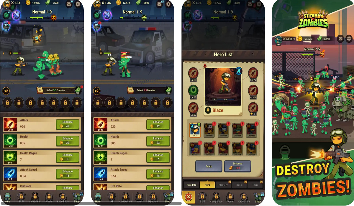 Stickman vs Zombie: Idle RPG
